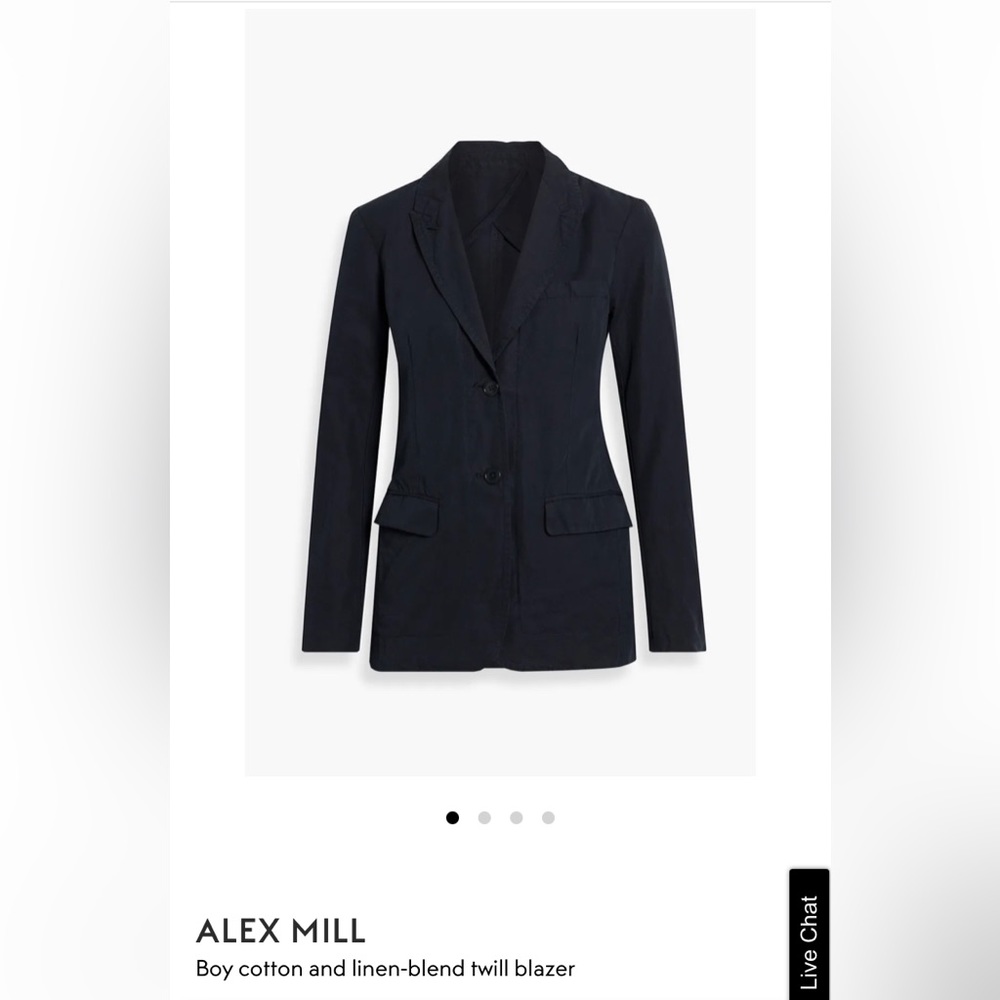 Alex mill twill boy blazer in Cotten and linen size small nwt